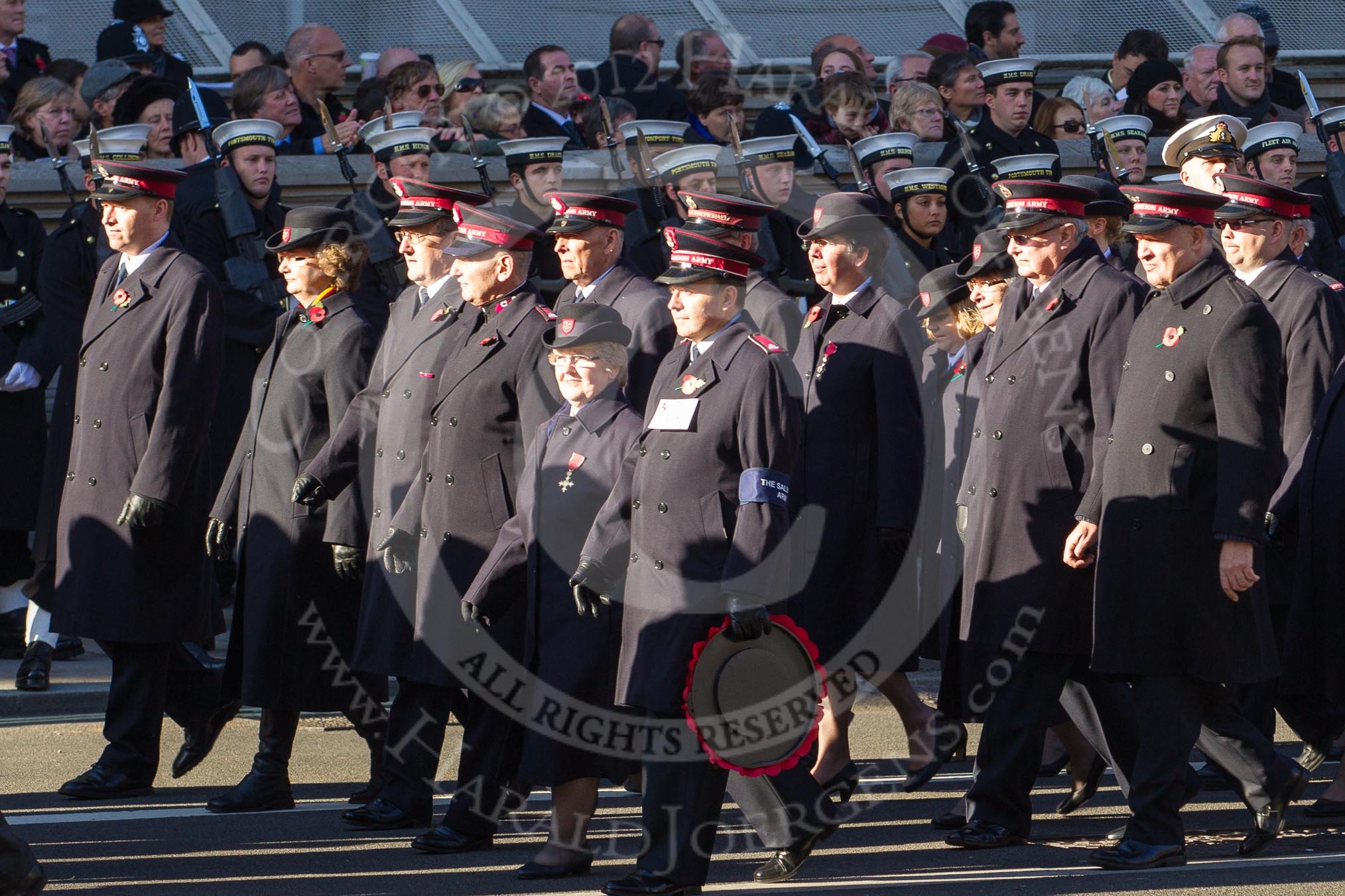 Remembrance Sunday 2012 Cenotaph March Past: Group M8 - Salvation Army..
Whitehall, Cenotaph,
London SW1,

United Kingdom,
on 11 November 2012 at 12:10, image #1485