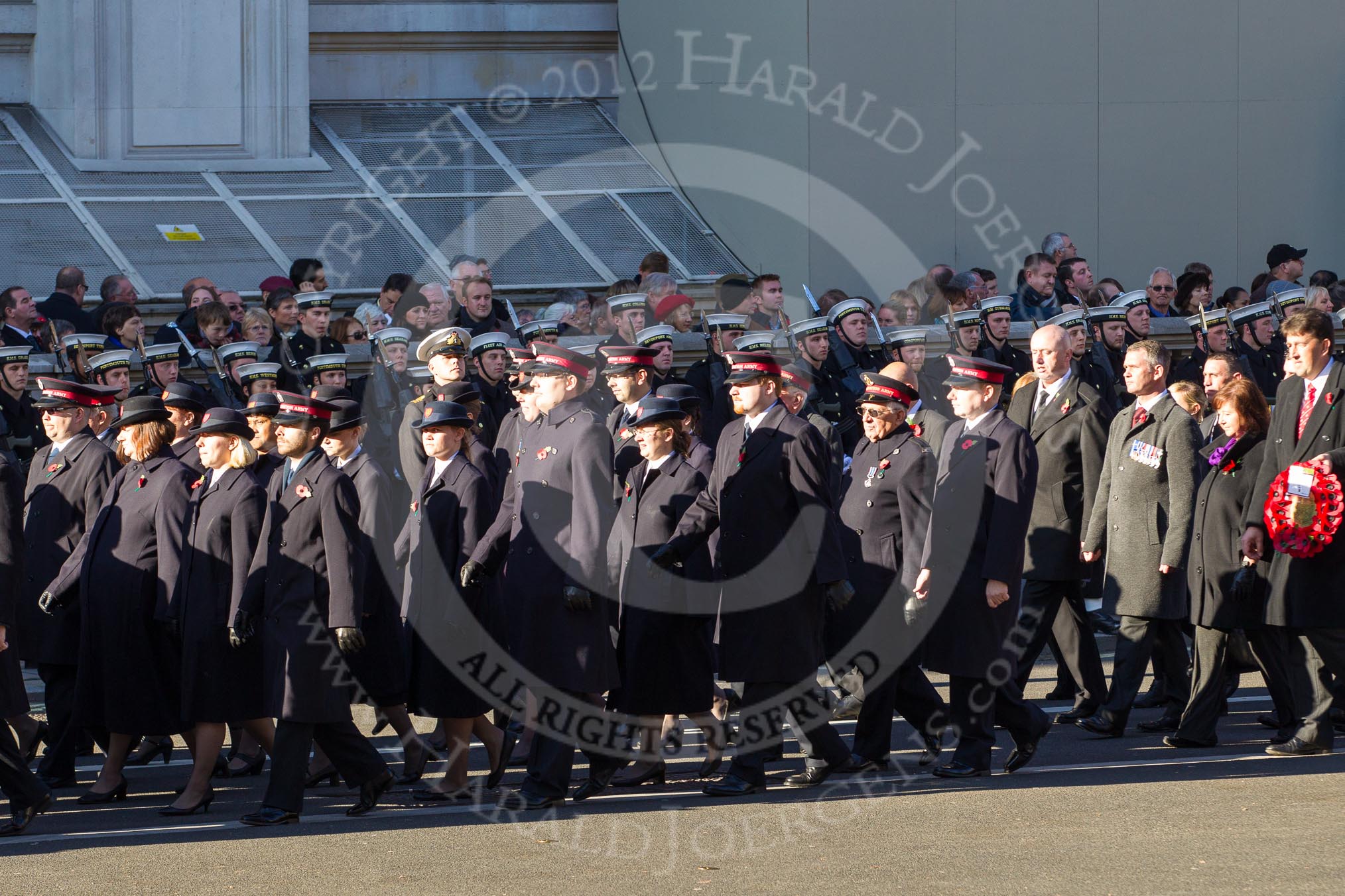 Remembrance Sunday 2012 Cenotaph March Past: Group M8 - Salvation Army and M9 - NAAFI..
Whitehall, Cenotaph,
London SW1,

United Kingdom,
on 11 November 2012 at 12:10, image #1490