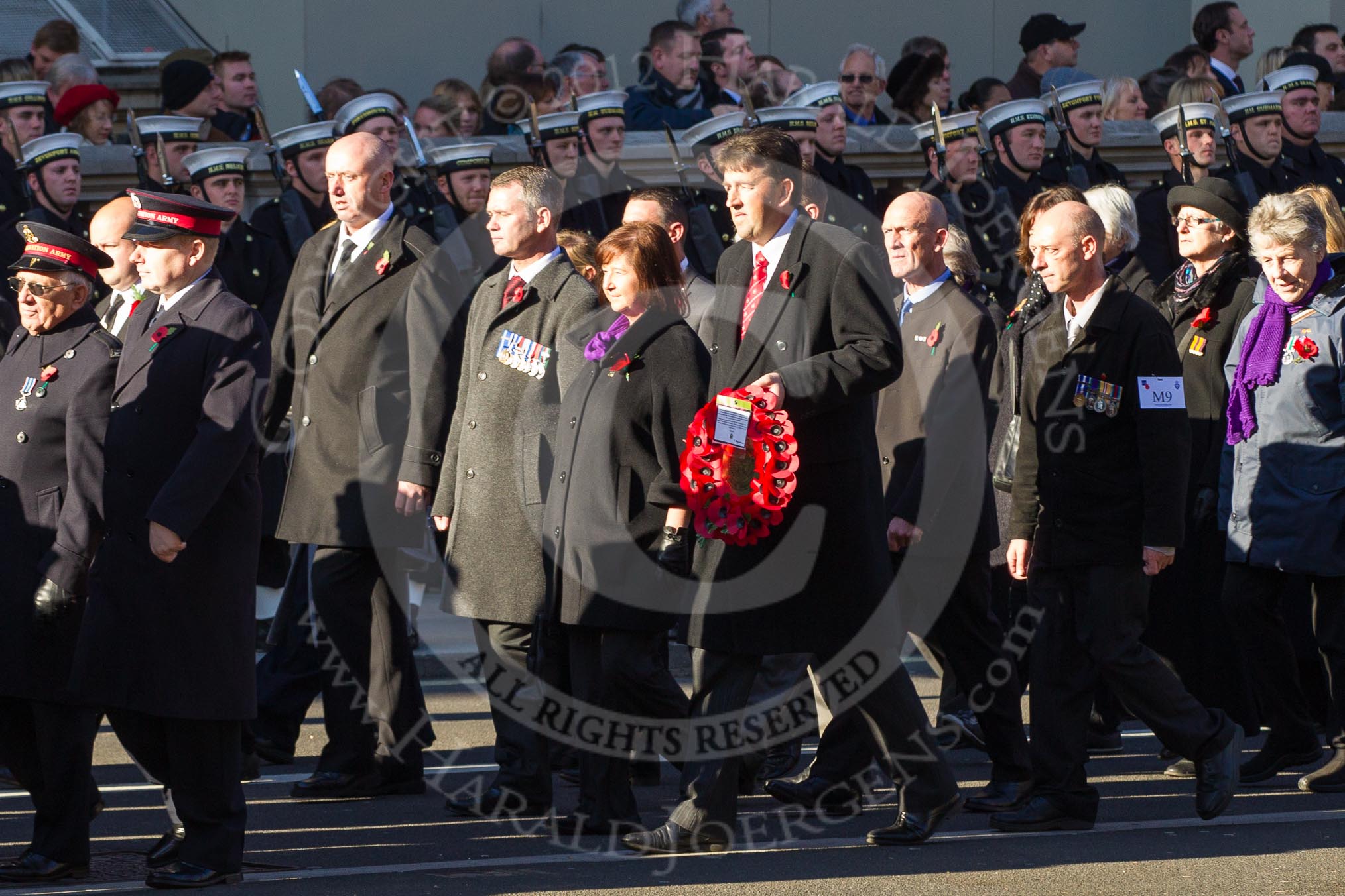 Remembrance Sunday 2012 Cenotaph March Past: Group M8 - Salvation Army and M9 - NAAFI..
Whitehall, Cenotaph,
London SW1,

United Kingdom,
on 11 November 2012 at 12:10, image #1492