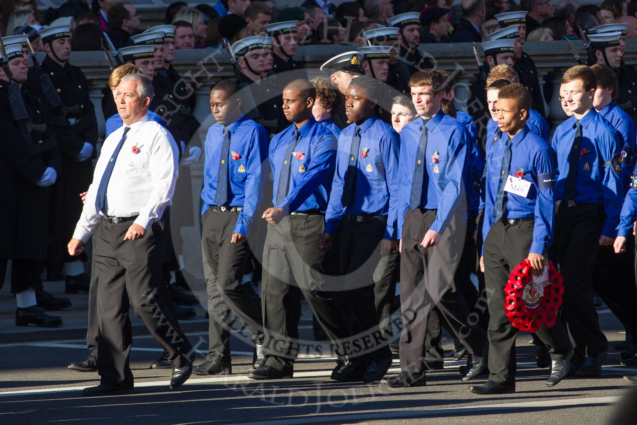 Remembrance Sunday 2012 Cenotaph March Past: Group M49 - Boys Brigade..
Whitehall, Cenotaph,
London SW1,

United Kingdom,
on 11 November 2012 at 12:15, image #1721