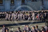 Remembrance Sunday 2012 Cenotaph March Past: The band is moving to give way for column B, waiting at the southern side of Whitehall for their March-Past..
Whitehall, Cenotaph,
London SW1,

United Kingdom,
on 11 November 2012 at 11:53, image #767