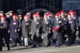 Remembrance Sunday 2012 Cenotaph March Past: Group B3, Royal Military Police Association..
Whitehall, Cenotaph,
London SW1,

United Kingdom,
on 11 November 2012 at 11:55, image #819