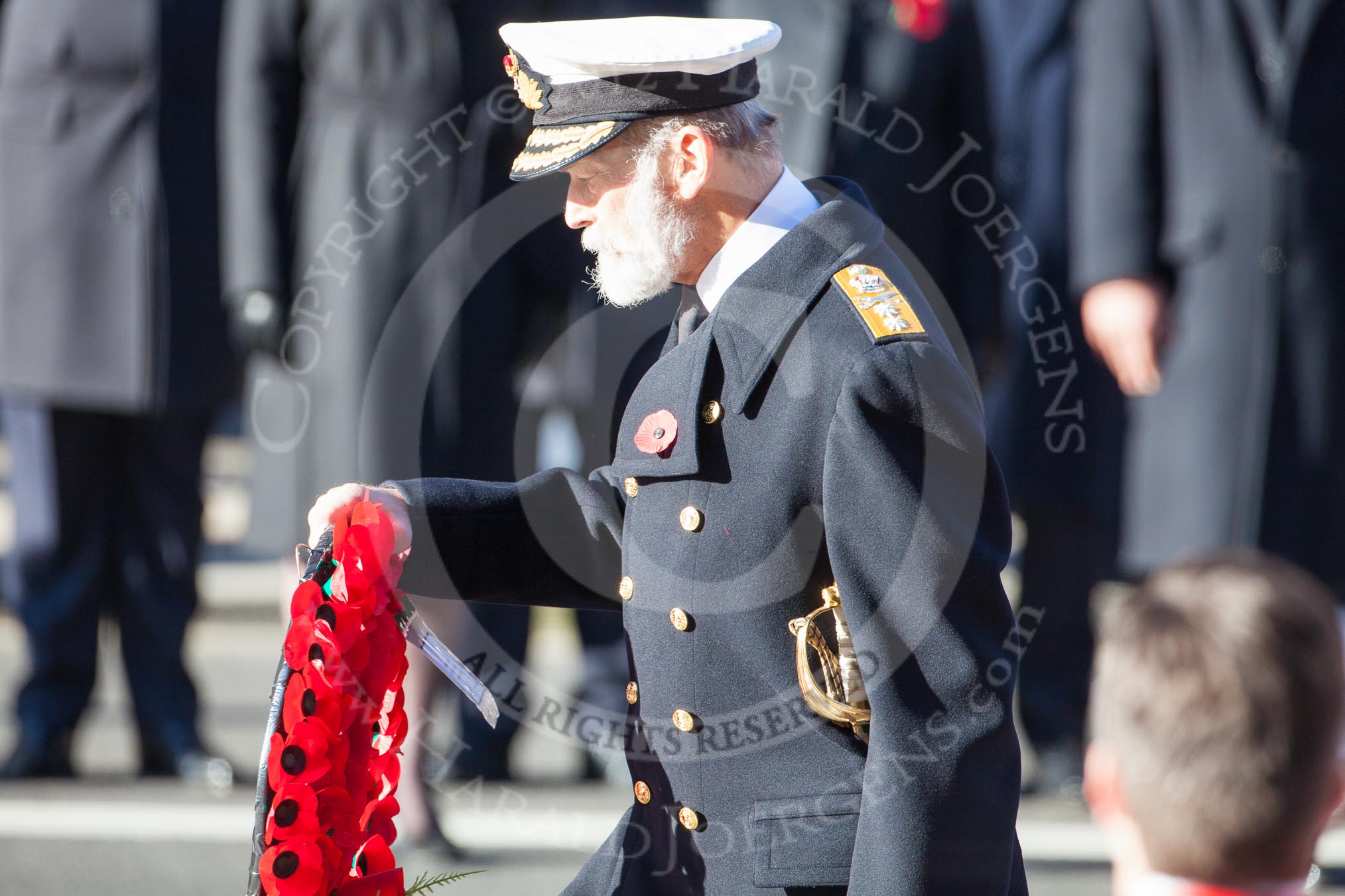 HRH Prince Michael of Kent, about to lay his wreath at the Cenotaph.