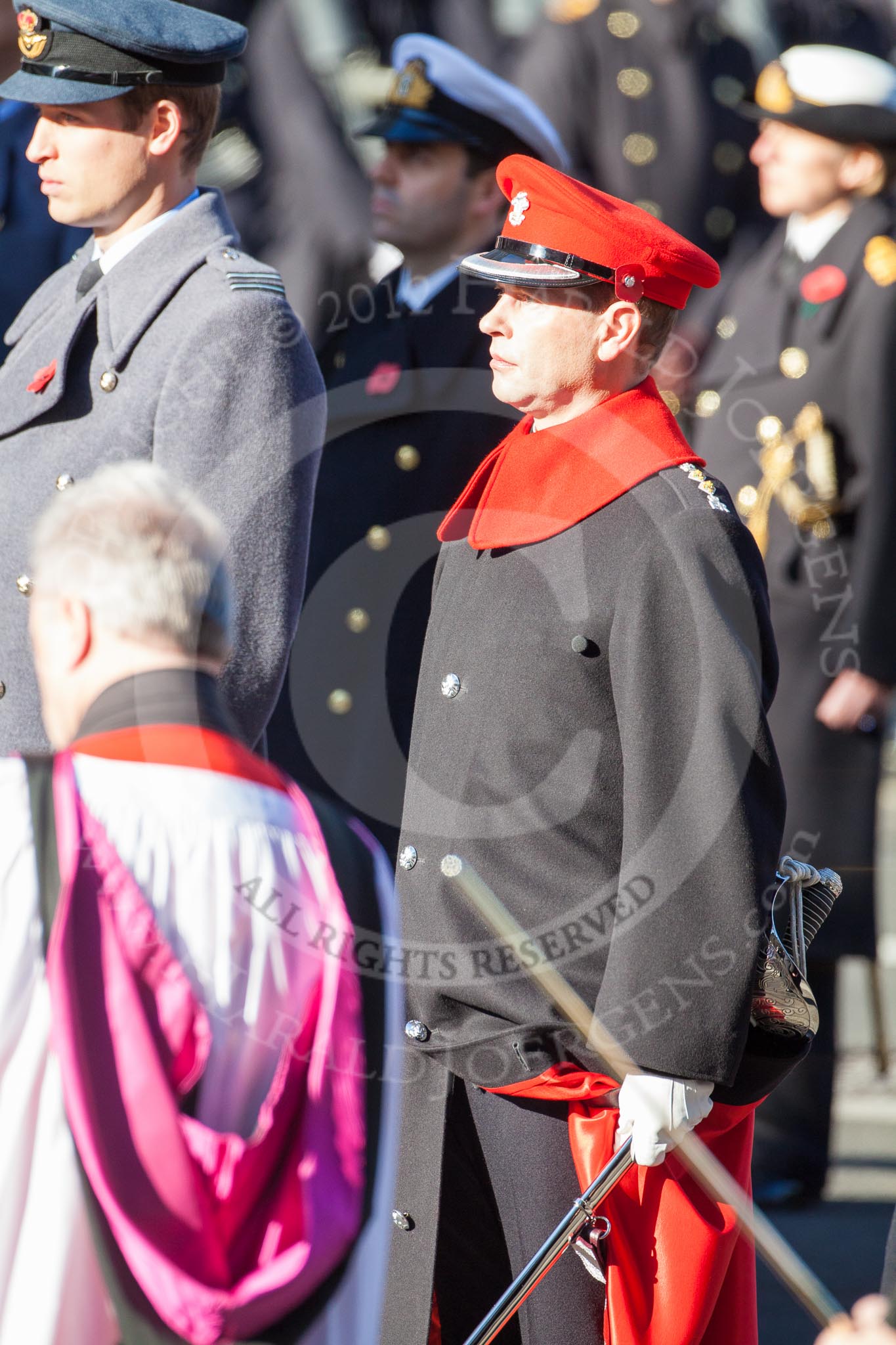 HRH The Earl of Wessex  during the service by the Bishop pf London.