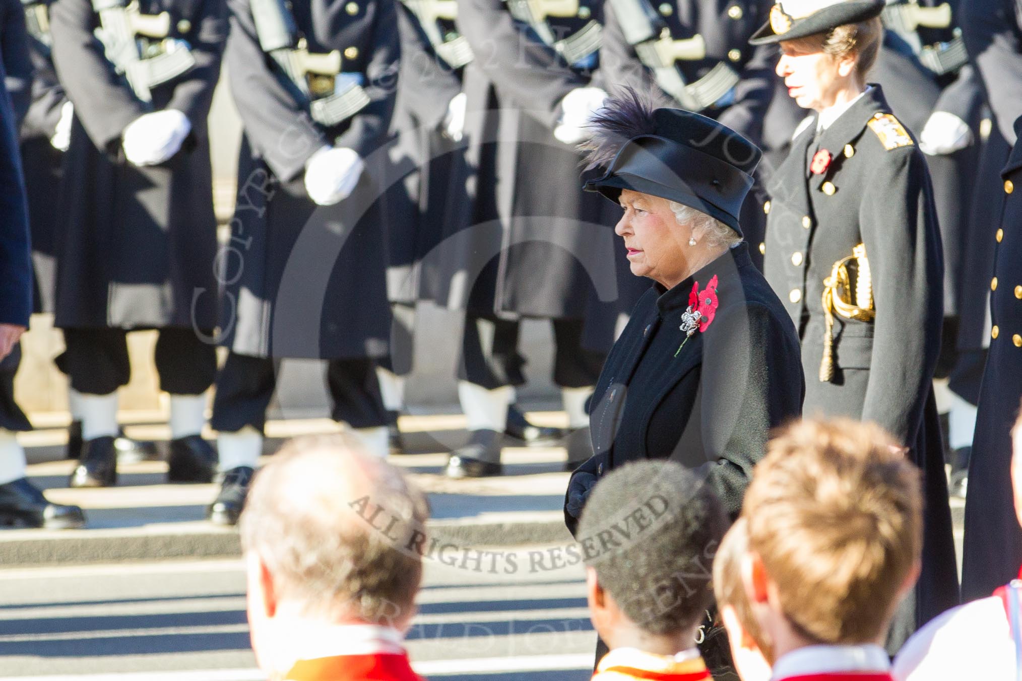 HM The Queen during the service by the Bishop of London.