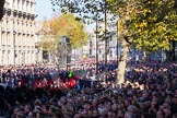 10:36am - Whitehall is now crowded with spectators on both sides, and long rows of ex-Servicemen and women inbetween.