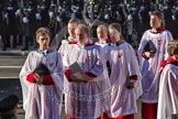 The  six Gentlemen-in-Ordinary following the Choir and the Choirmaster, Dr Andrew Gant.