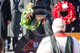 HM The Queen, about to lay her wreath at the Cenotaph.
