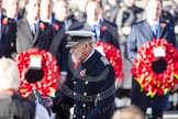 HRH The Duke of Edinburgh, about to lay his wreath at the Cenotaph.