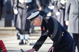 HRH The Duke of Edinburgh, laying his wreath at the Cenotaph.