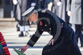 HRH The Duke of Edinburgh, laying his wreath at the Cenotaph.