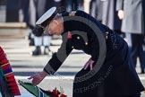 HRH The Duke of Edinburgh, laying his wreath at the Cenotaph.