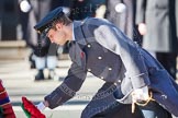 HRH The Duke of Cambridge laying his wreath at the Cenotaph.