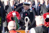 Remembrance Sunday at the Cenotaph 2012 HRH The Duke of York, about to lay his wreath at the Cenotaph. In the foreground, and out of focus, the Bishop of London.
