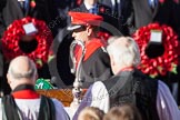 Remembrance Sunday at the Cenotaph 2012 HRH The Earl of Wessex about to lay his wreath at the Cenotaph. In front, and out of focus, the Bishop of London.