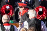 HRH The Earl of Wessex about to lay his wreath at the Cenotaph. In front, and out of focus, the Bishop of London.