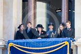 Guests singing on one of the balconies of the Foreign- and Commonweath Office building during the service by the Bishop of London.