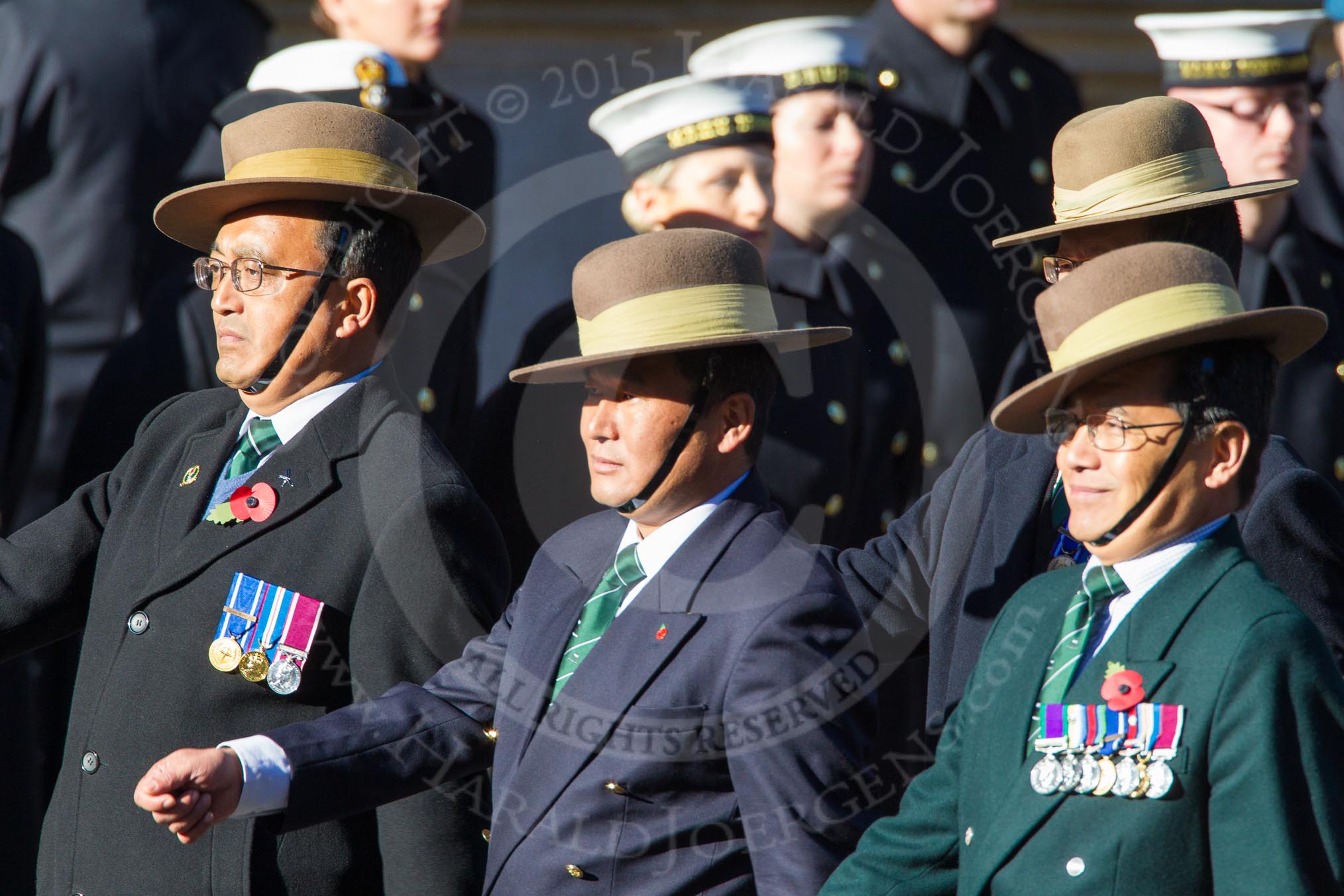 Remembrance Sunday Cenotaph March Past 2013: D2 - British Gurkha Welfare Association..
Press stand opposite the Foreign Office building, Whitehall, London SW1,
London,
Greater London,
United Kingdom,
on 10 November 2013 at 11:38, image #32