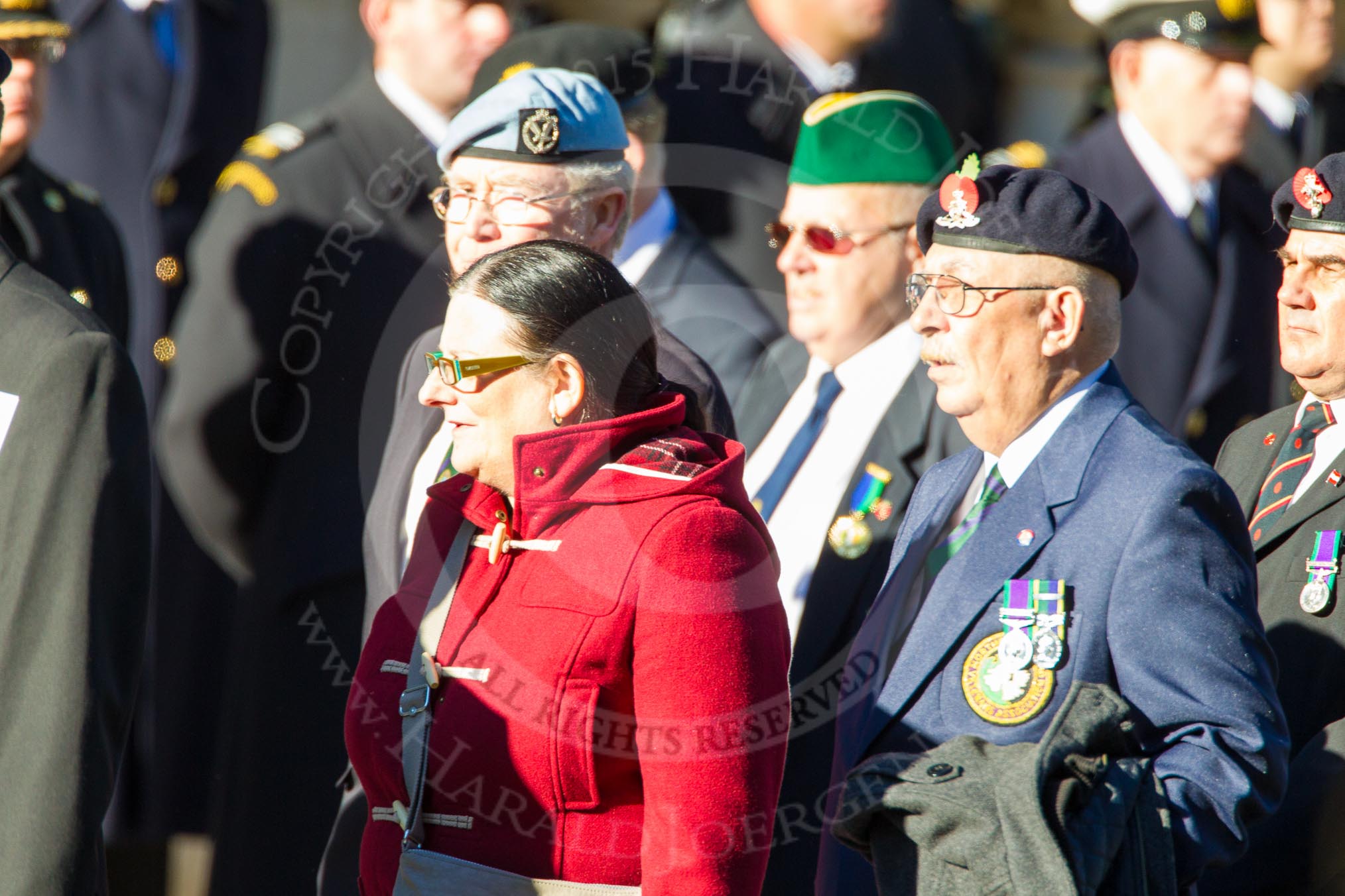 Remembrance Sunday Cenotaph March Past 2013: D18 - the Northrn Ireland Veterans' Association  with 42 marchers, or D19 - the Irish United Nations Veterans Association with 12 marchers, more information would be appreciated!.
Press stand opposite the Foreign Office building, Whitehall, London SW1,
London,
Greater London,
United Kingdom,
on 10 November 2013 at 11:40, image #144
