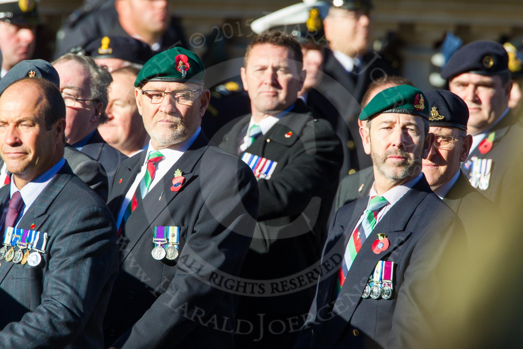 Remembrance Sunday Cenotaph March Past 2013: D23 - South Atlantic Medal Association (SAMA 82): The South Atlantic Medal (1982) is the official name of the medal awarded to almost 30,000 service men and women - and civilians - who took part in the campaign to liberate the Falkland Islands in 1982. The South Atlantic Medal Association is their Association..
Press stand opposite the Foreign Office building, Whitehall, London SW1,
London,
Greater London,
United Kingdom,
on 10 November 2013 at 11:41, image #181