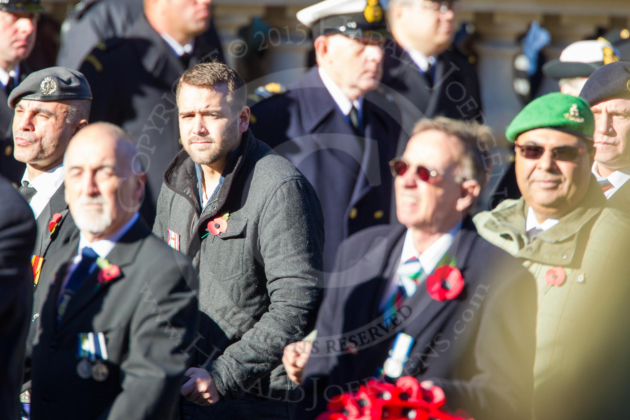 Remembrance Sunday Cenotaph March Past 2013: D23 - South Atlantic Medal Association (SAMA 82): The South Atlantic Medal (1982) is the official name of the medal awarded to almost 30,000 service men and women - and civilians - who took part in the campaign to liberate the Falkland Islands in 1982. The South Atlantic Medal Association is their Association..
Press stand opposite the Foreign Office building, Whitehall, London SW1,
London,
Greater London,
United Kingdom,
on 10 November 2013 at 11:41, image #186