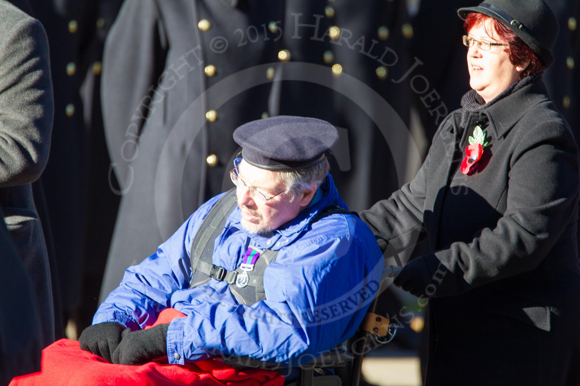 Remembrance Sunday Cenotaph March Past 2013: D31 - Queen Alexandra's Hospital Home for Disabled Ex- Servicemen & Women..
Press stand opposite the Foreign Office building, Whitehall, London SW1,
London,
Greater London,
United Kingdom,
on 10 November 2013 at 11:43, image #284