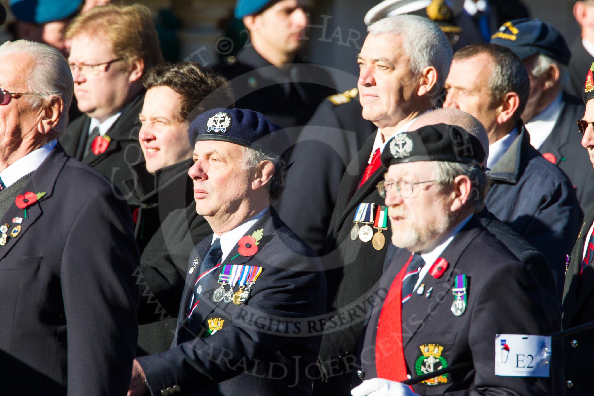 Remembrance Sunday Cenotaph March Past 2013: E2 - Royal Naval Association..
Press stand opposite the Foreign Office building, Whitehall, London SW1,
London,
Greater London,
United Kingdom,
on 10 November 2013 at 11:44, image #364