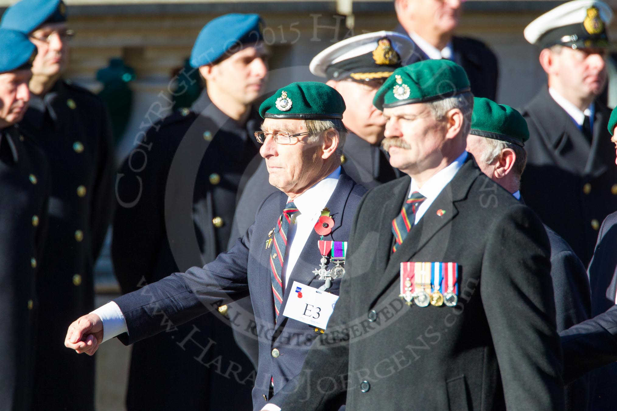 Remembrance Sunday Cenotaph March Past 2013: E3 - Royal Marines Association..
Press stand opposite the Foreign Office building, Whitehall, London SW1,
London,
Greater London,
United Kingdom,
on 10 November 2013 at 11:44, image #371