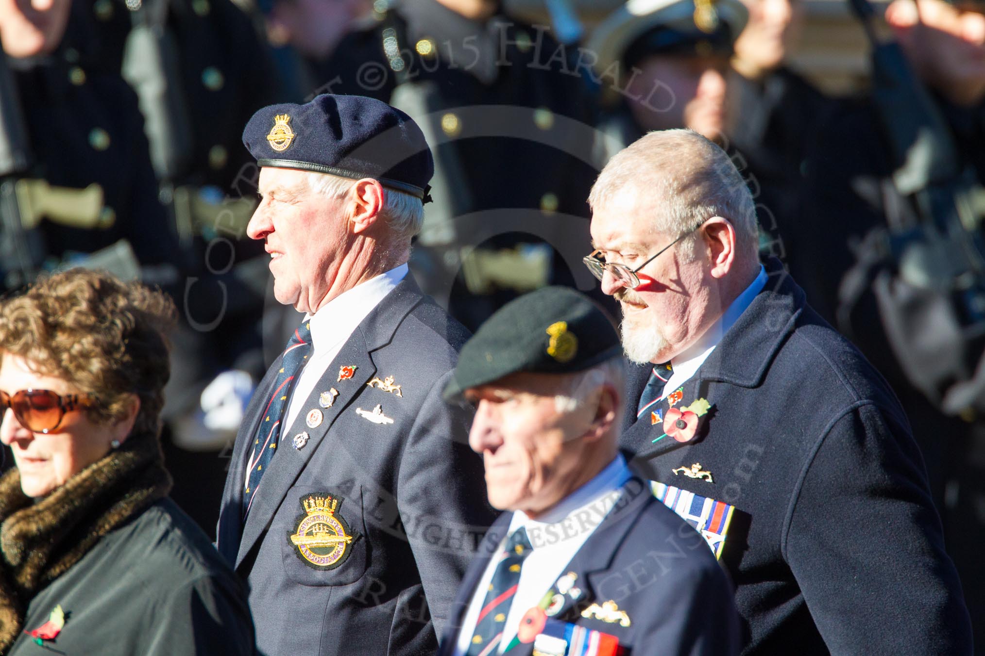 Remembrance Sunday Cenotaph March Past 2013: E39 - Submariners Association..
Press stand opposite the Foreign Office building, Whitehall, London SW1,
London,
Greater London,
United Kingdom,
on 10 November 2013 at 11:49, image #689