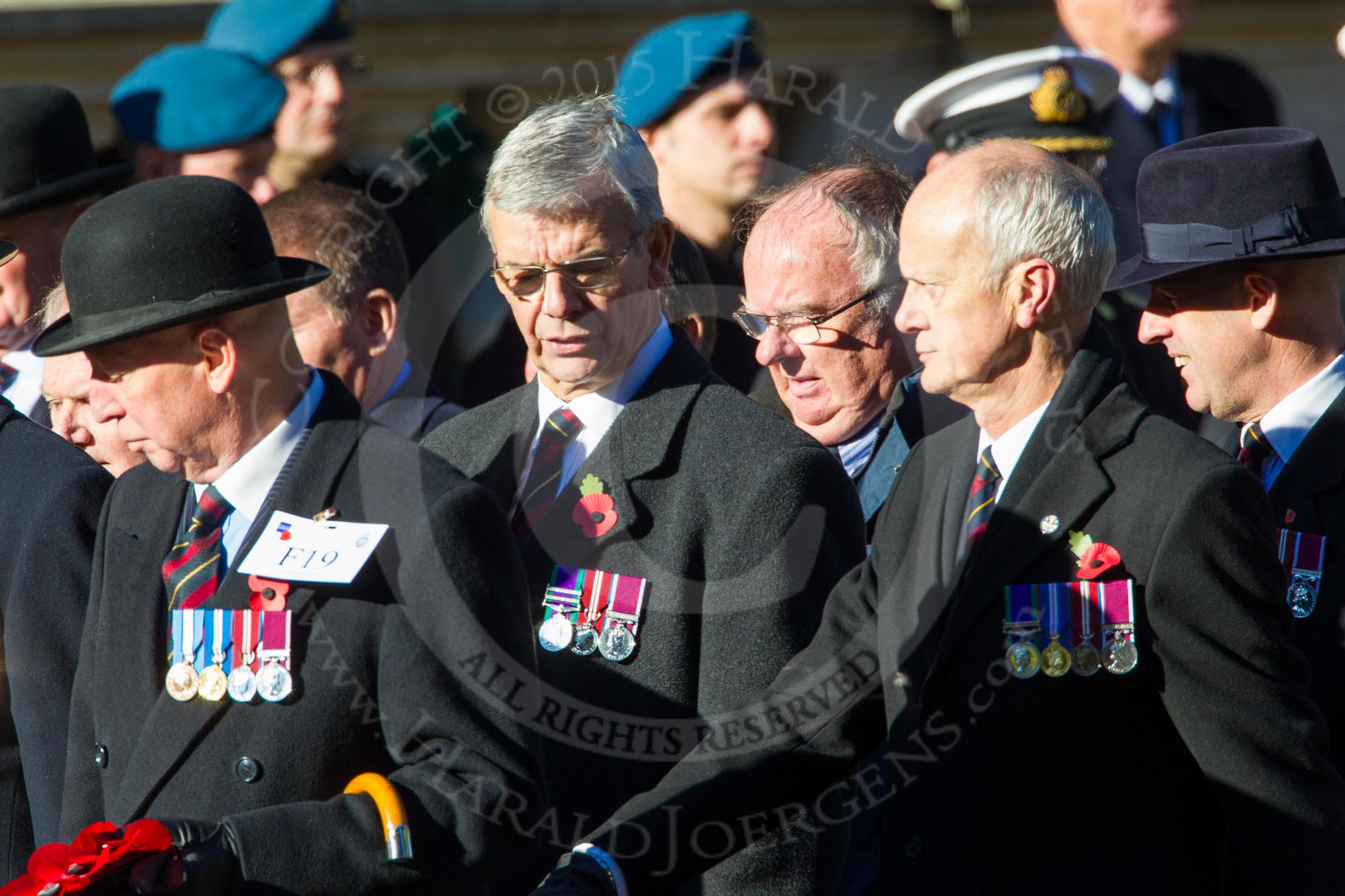 Remembrance Sunday Cenotaph March Past 2013: F19 - Queen's Bodyguard of The Yeoman of The Guard..
Press stand opposite the Foreign Office building, Whitehall, London SW1,
London,
Greater London,
United Kingdom,
on 10 November 2013 at 11:53, image #946