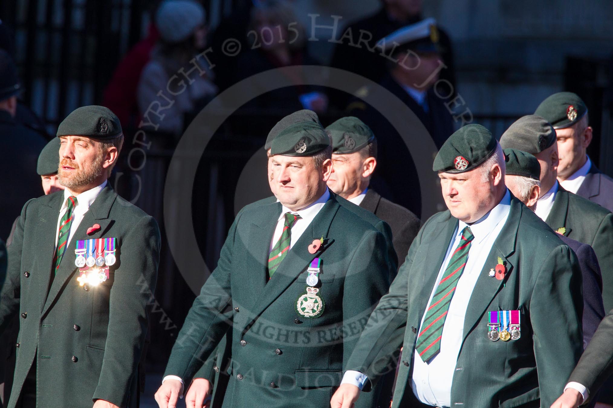 Remembrance Sunday Cenotaph March Past 2013: A16 - Royal Green Jackets Association..
Press stand opposite the Foreign Office building, Whitehall, London SW1,
London,
Greater London,
United Kingdom,
on 10 November 2013 at 11:56, image #1126