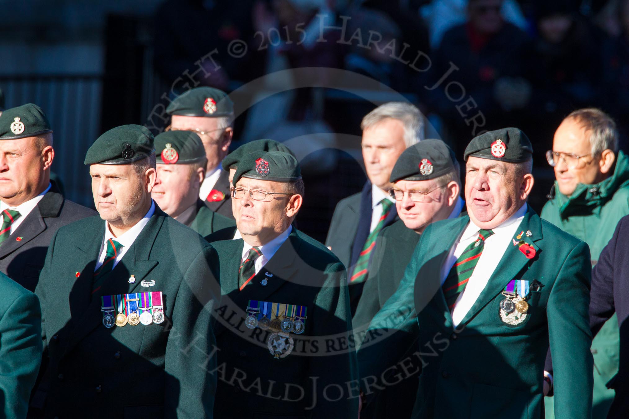 Remembrance Sunday Cenotaph March Past 2013: A16 - Royal Green Jackets Association..
Press stand opposite the Foreign Office building, Whitehall, London SW1,
London,
Greater London,
United Kingdom,
on 10 November 2013 at 11:56, image #1146