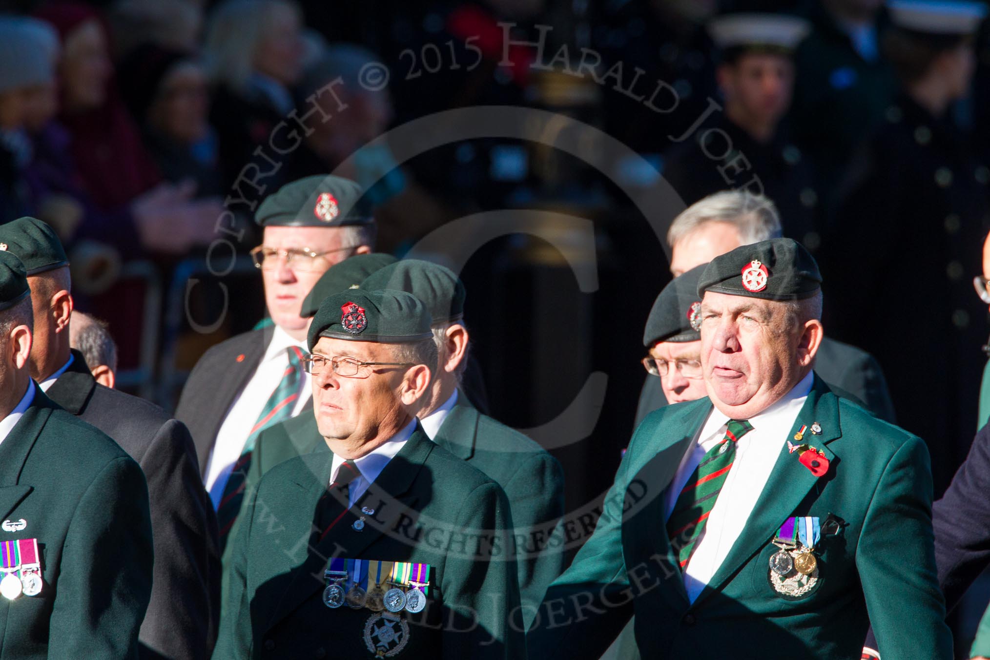 Remembrance Sunday Cenotaph March Past 2013: A16 - Royal Green Jackets Association..
Press stand opposite the Foreign Office building, Whitehall, London SW1,
London,
Greater London,
United Kingdom,
on 10 November 2013 at 11:56, image #1149