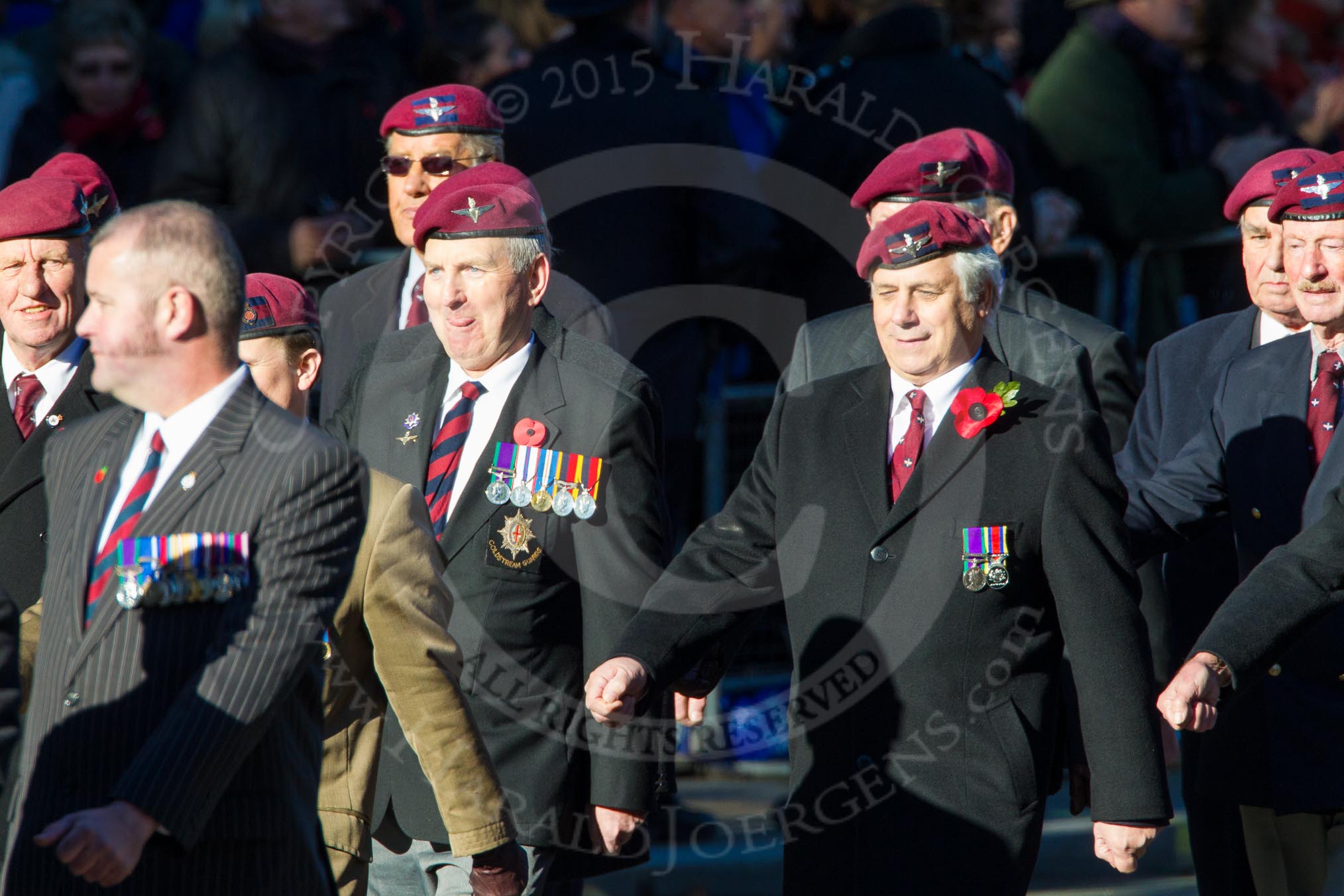 Remembrance Sunday Cenotaph March Past 2013: A28 - Guards Parachute Association..
Press stand opposite the Foreign Office building, Whitehall, London SW1,
London,
Greater London,
United Kingdom,
on 10 November 2013 at 11:58, image #1251