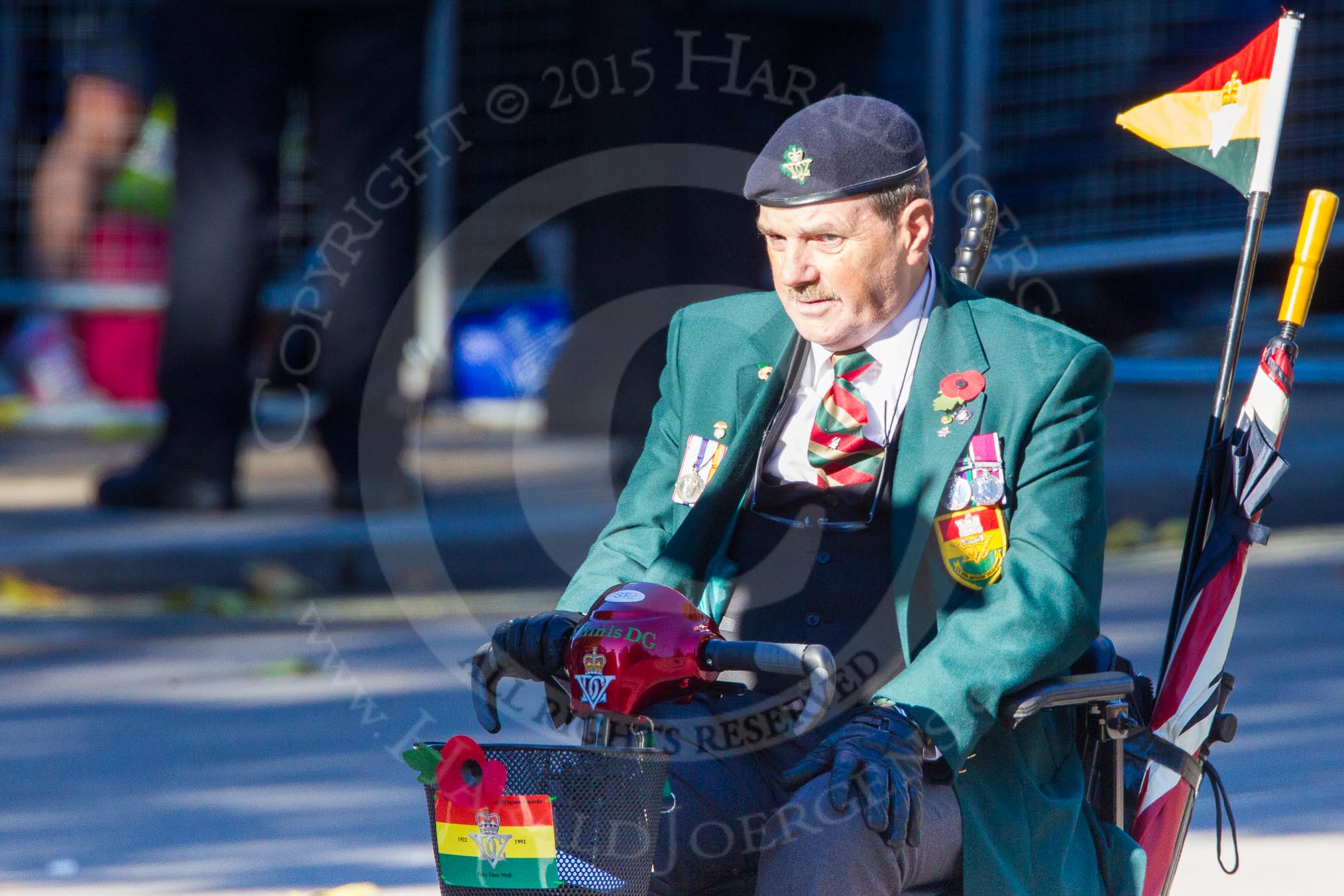 Remembrance Sunday Cenotaph March Past 2013: B4 - Queen's Royal Hussars (The Queen's Own & Royal Irish)..
Press stand opposite the Foreign Office building, Whitehall, London SW1,
London,
Greater London,
United Kingdom,
on 10 November 2013 at 11:59, image #1318