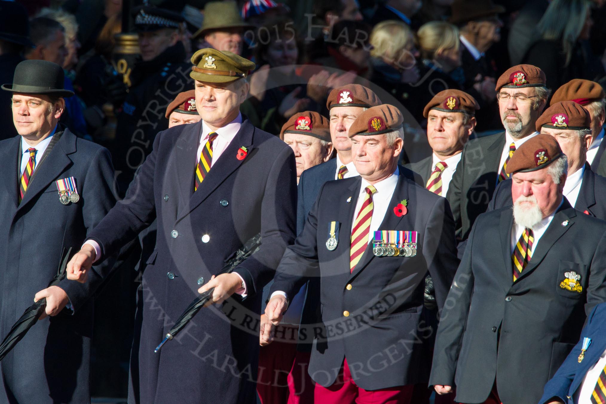 Remembrance Sunday Cenotaph March Past 2013: B4 - Queen's Royal Hussars (The Queen's Own & Royal Irish)..
Press stand opposite the Foreign Office building, Whitehall, London SW1,
London,
Greater London,
United Kingdom,
on 10 November 2013 at 11:59, image #1320