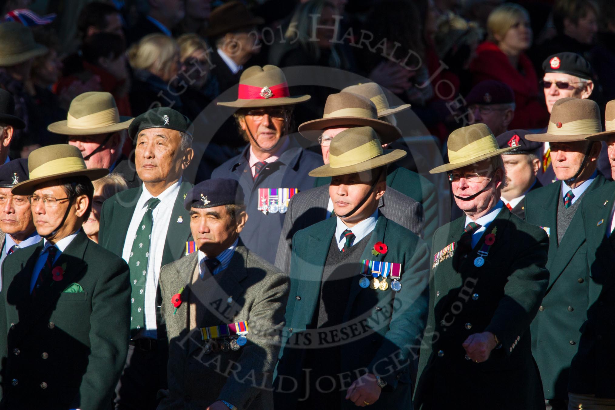 Remembrance Sunday Cenotaph March Past 2013: B7 - Gurkha Brigade Association..
Press stand opposite the Foreign Office building, Whitehall, London SW1,
London,
Greater London,
United Kingdom,
on 10 November 2013 at 11:59, image #1349