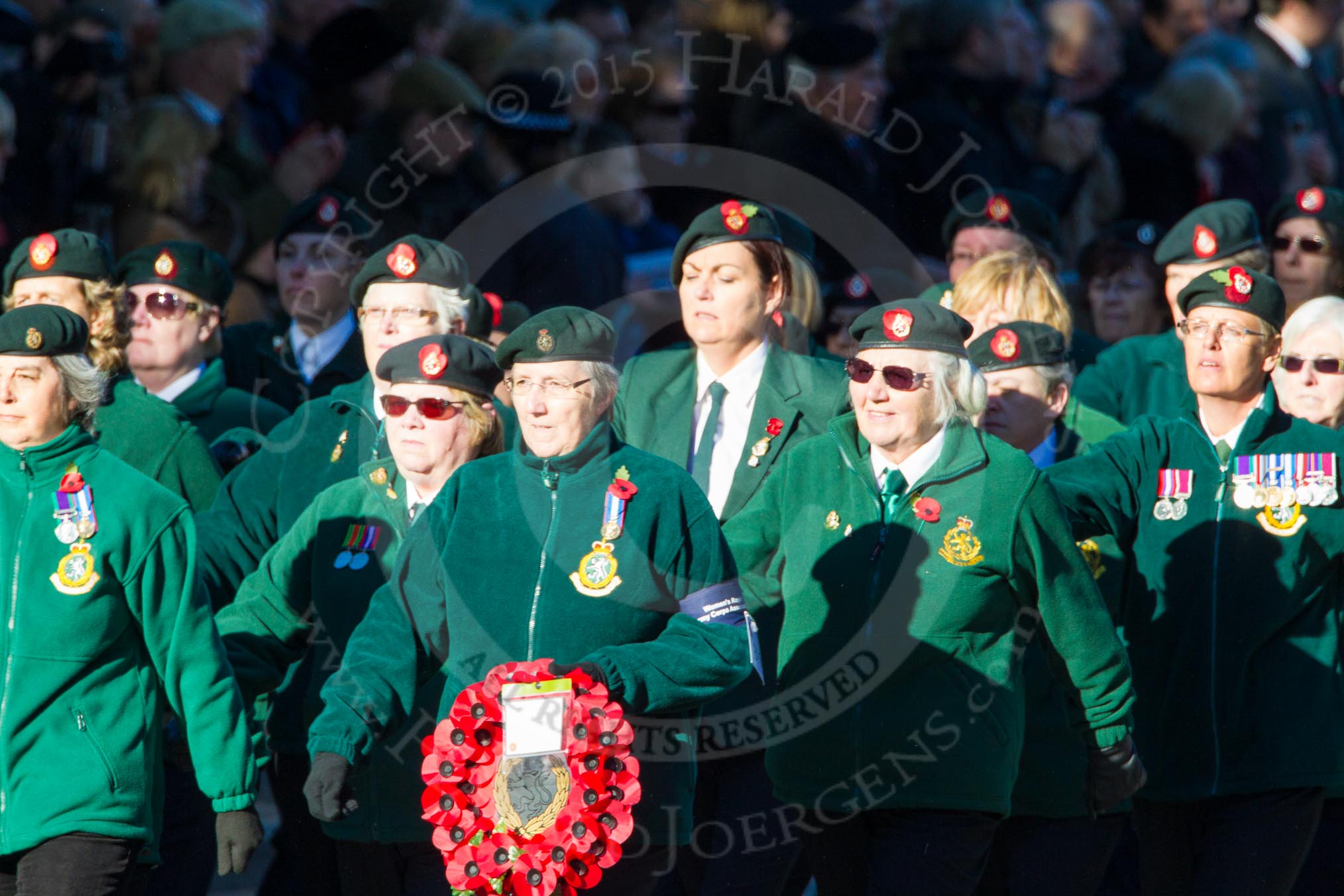 Remembrance Sunday Cenotaph March Past 2013: B15 - Women's Royal Army Corps Association..
Press stand opposite the Foreign Office building, Whitehall, London SW1,
London,
Greater London,
United Kingdom,
on 10 November 2013 at 12:01, image #1407