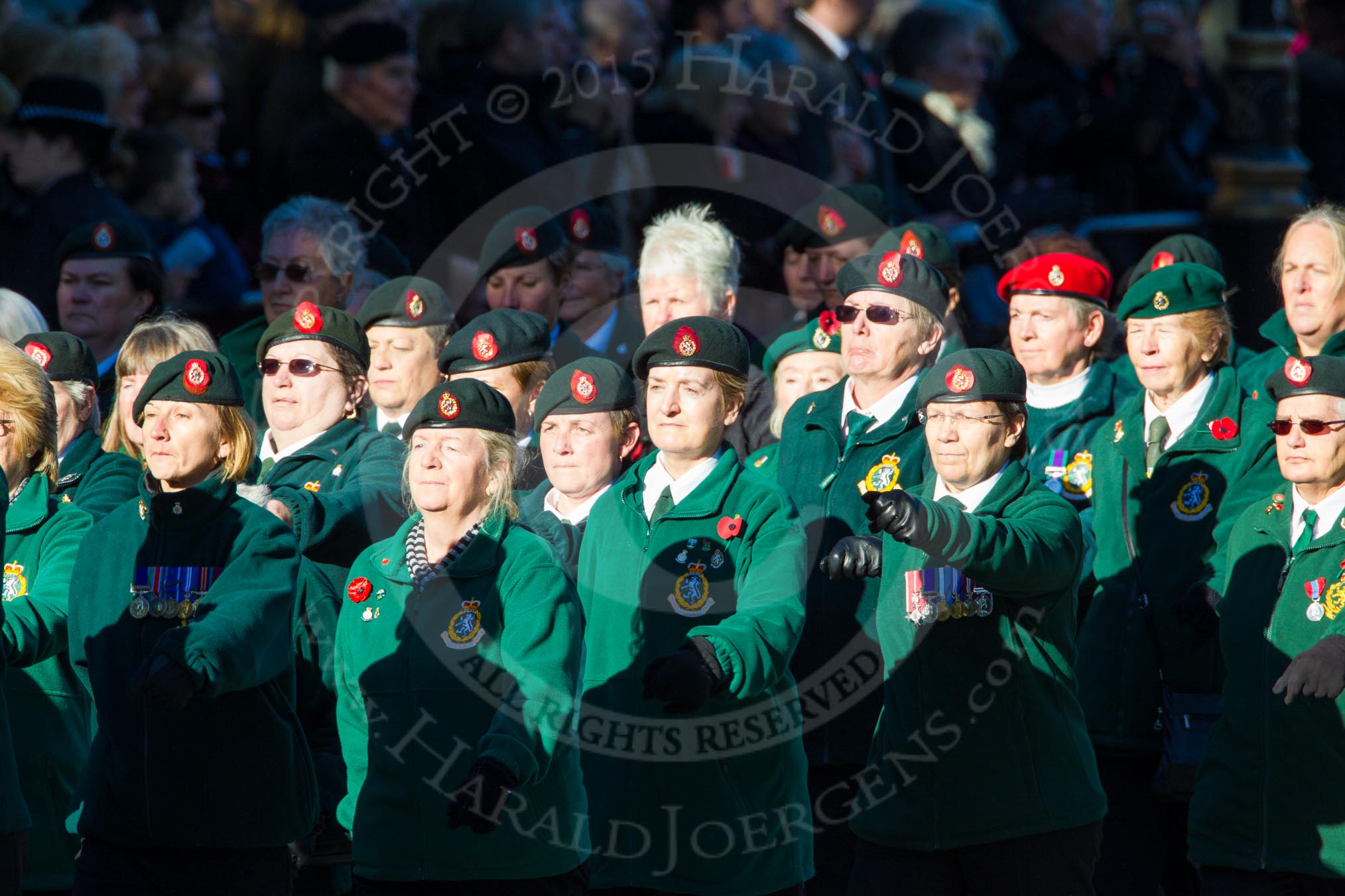 Remembrance Sunday Cenotaph March Past 2013: B15 - Women's Royal Army Corps Association..
Press stand opposite the Foreign Office building, Whitehall, London SW1,
London,
Greater London,
United Kingdom,
on 10 November 2013 at 12:01, image #1410