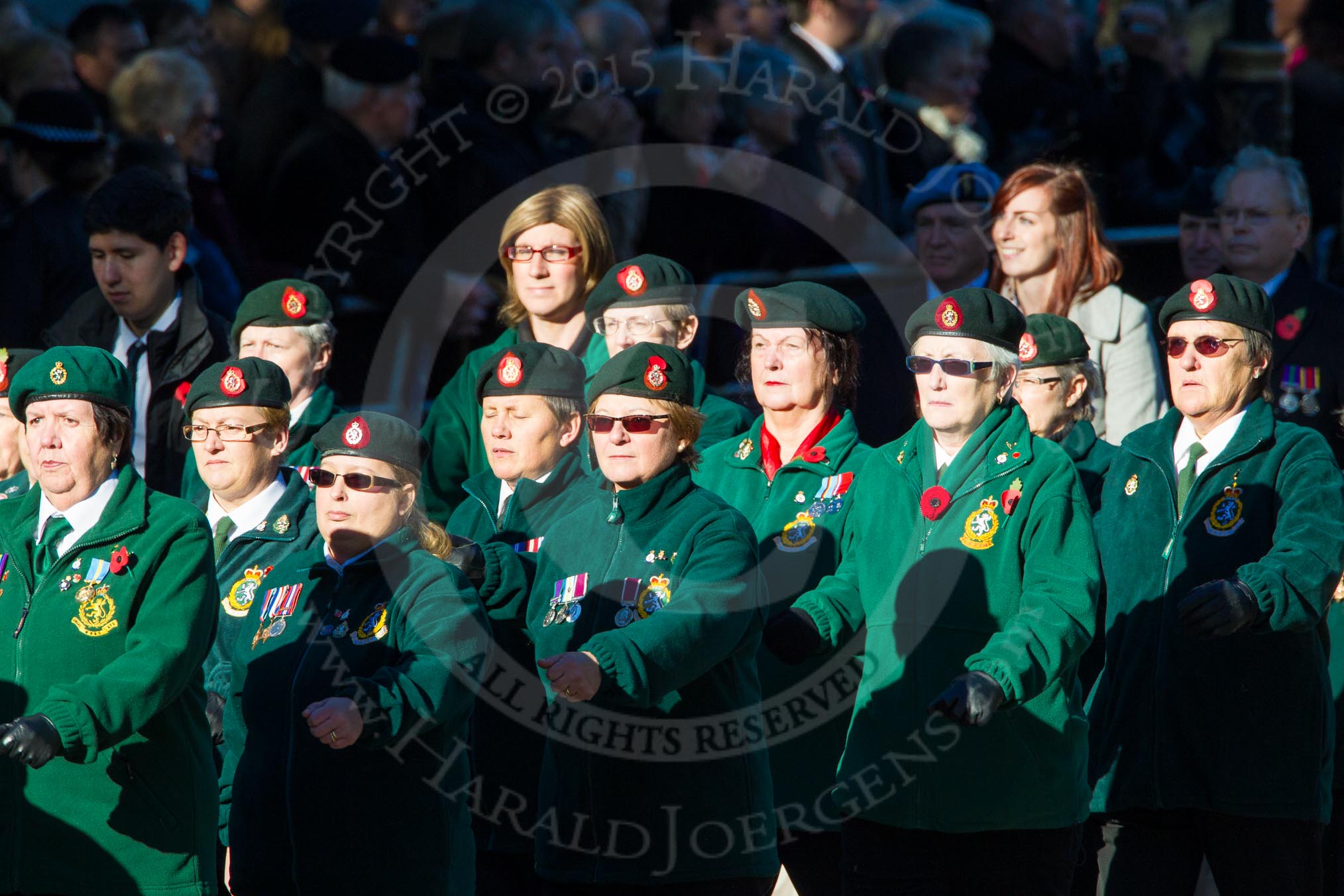 Remembrance Sunday Cenotaph March Past 2013: B15 - Women's Royal Army Corps Association..
Press stand opposite the Foreign Office building, Whitehall, London SW1,
London,
Greater London,
United Kingdom,
on 10 November 2013 at 12:01, image #1415