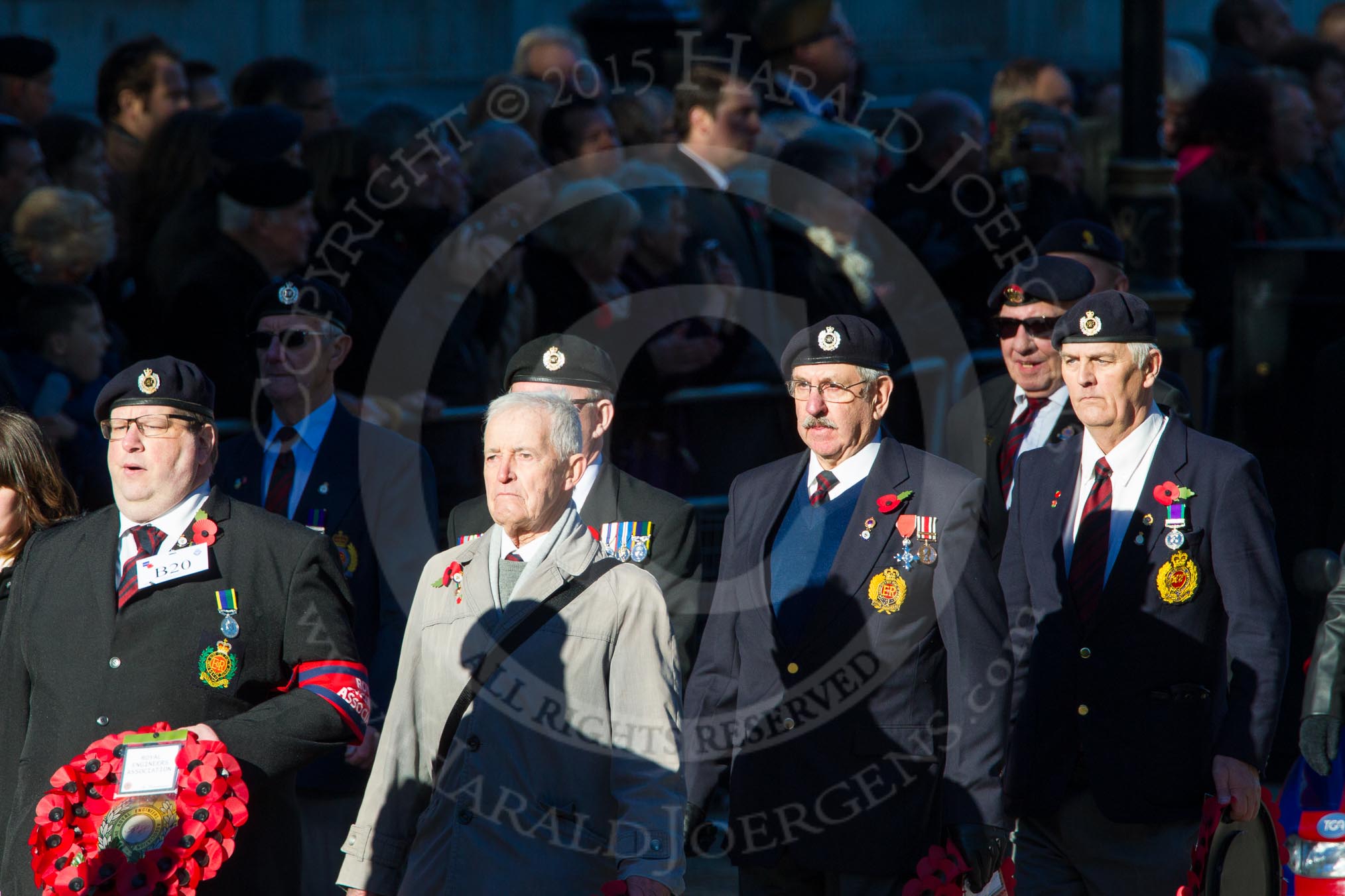 Remembrance Sunday Cenotaph March Past 2013: B20 - Royal Engineers Association..
Press stand opposite the Foreign Office building, Whitehall, London SW1,
London,
Greater London,
United Kingdom,
on 10 November 2013 at 12:01, image #1459