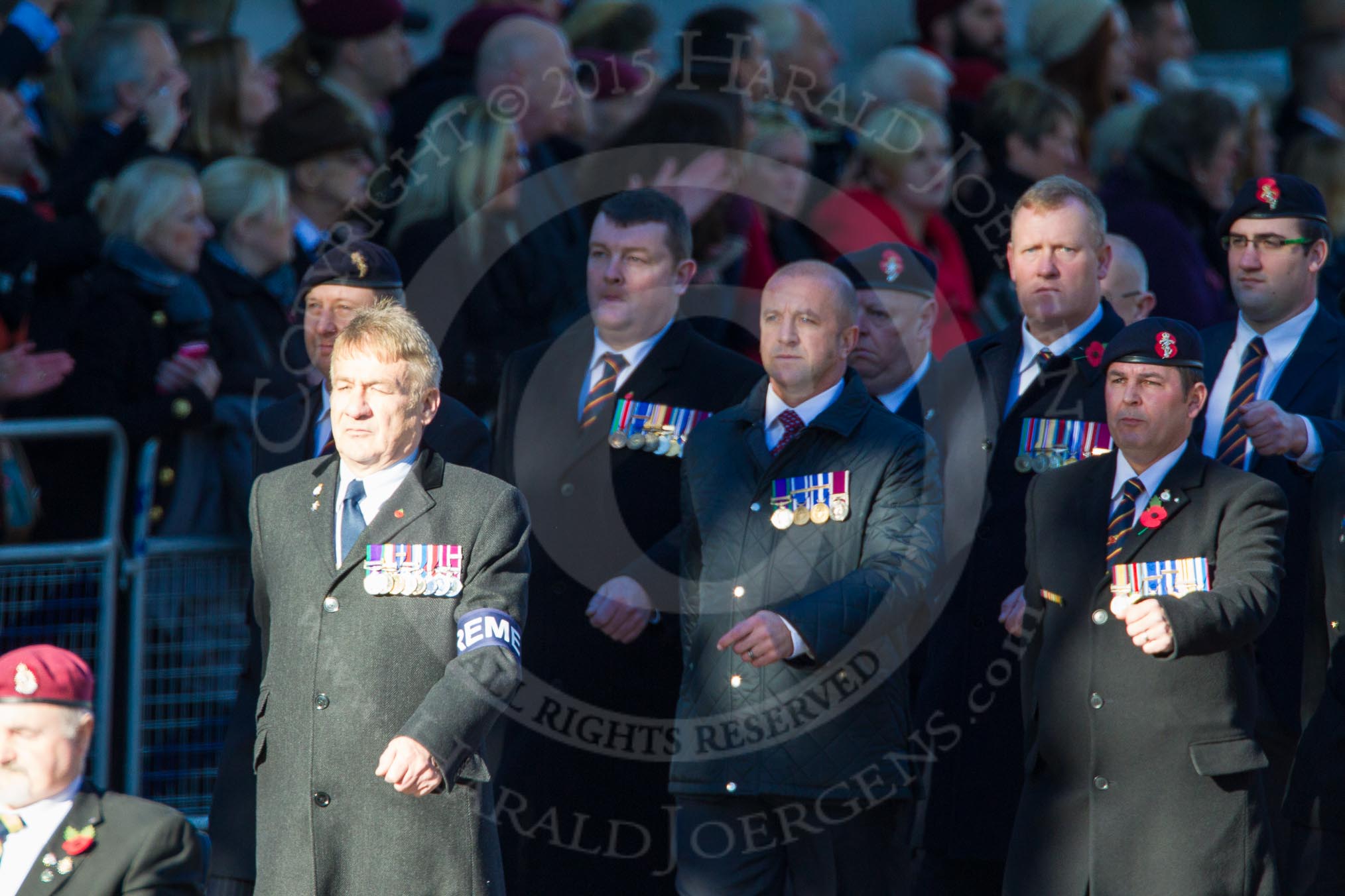 Remembrance Sunday Cenotaph March Past 2013: B32 - Royal Electrical & Mechanical Engineers Association..
Press stand opposite the Foreign Office building, Whitehall, London SW1,
London,
Greater London,
United Kingdom,
on 10 November 2013 at 12:03, image #1577