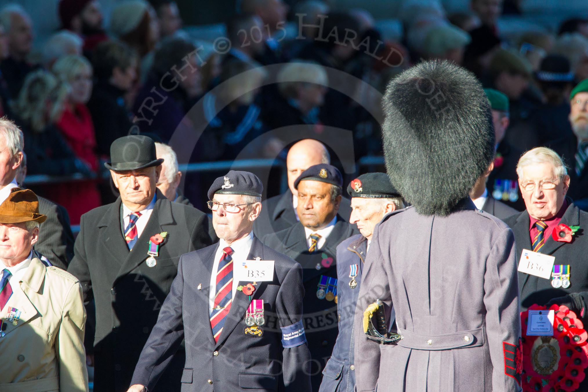 Remembrance Sunday Cenotaph March Past 2013: B35 - Royal Army Pay Corps Regimental Association..
Press stand opposite the Foreign Office building, Whitehall, London SW1,
London,
Greater London,
United Kingdom,
on 10 November 2013 at 12:04, image #1606