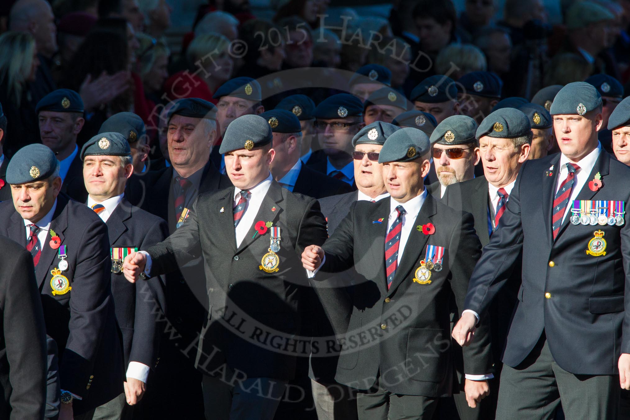 Remembrance Sunday Cenotaph March Past 2013: C2 - Royal Air Force Regiment Association..
Press stand opposite the Foreign Office building, Whitehall, London SW1,
London,
Greater London,
United Kingdom,
on 10 November 2013 at 12:05, image #1672