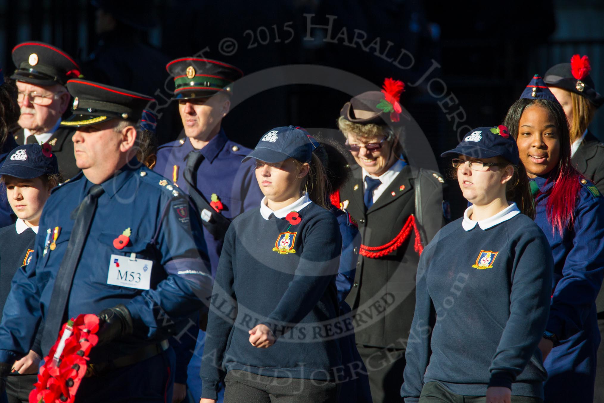 Remembrance Sunday Cenotaph March Past 2013: M53 - Church Lads & Church Girls Brigade..
Press stand opposite the Foreign Office building, Whitehall, London SW1,
London,
Greater London,
United Kingdom,
on 10 November 2013 at 12:15, image #2298