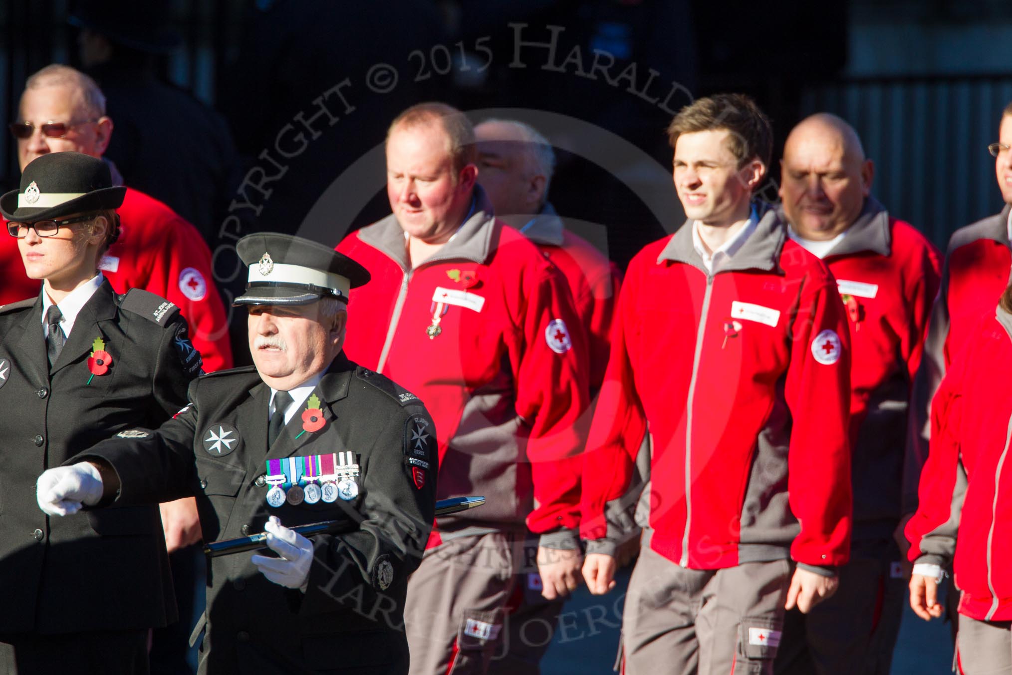 Remembrance Sunday Cenotaph March Past 2013: M55 - St John Ambulance Cadets..
Press stand opposite the Foreign Office building, Whitehall, London SW1,
London,
Greater London,
United Kingdom,
on 10 November 2013 at 12:16, image #2323