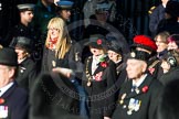 Remembrance Sunday Cenotaph March Past 2013: D1 - War Widows Association. The lady with the chain and black hat with the poppy in it is the WWA Chairman Rosalind Campbell..
Press stand opposite the Foreign Office building, Whitehall, London SW1,
London,
Greater London,
United Kingdom,
on 10 November 2013 at 11:38, image #16