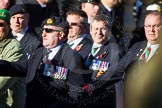 Remembrance Sunday Cenotaph March Past 2013: D23 - South Atlantic Medal Association (SAMA 82): The South Atlantic Medal (1982) is the official name of the medal awarded to almost 30,000 service men and women - and civilians - who took part in the campaign to liberate the Falkland Islands in 1982. The South Atlantic Medal Association is their Association..
Press stand opposite the Foreign Office building, Whitehall, London SW1,
London,
Greater London,
United Kingdom,
on 10 November 2013 at 11:41, image #188