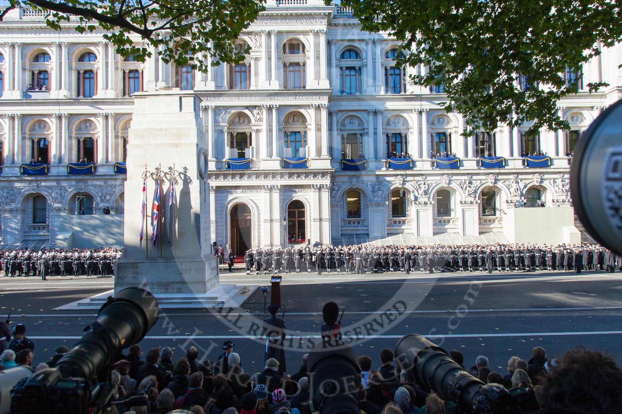 Whitehall shortly before the start of the Cenotaph Ceremony.