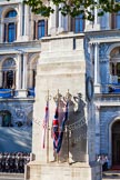 The Cenotaph, and balconies of the Foreign and Commonwealth Building behind.